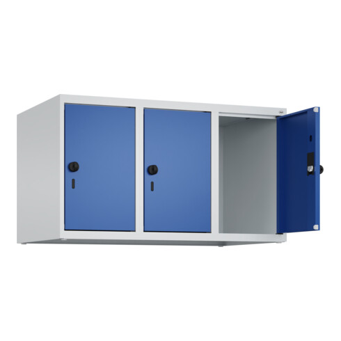 C+P Aufsatzschrank, 7035/5010 500x900x500mm Verschluss Sicherheits-Drehriegel 3 Abteile