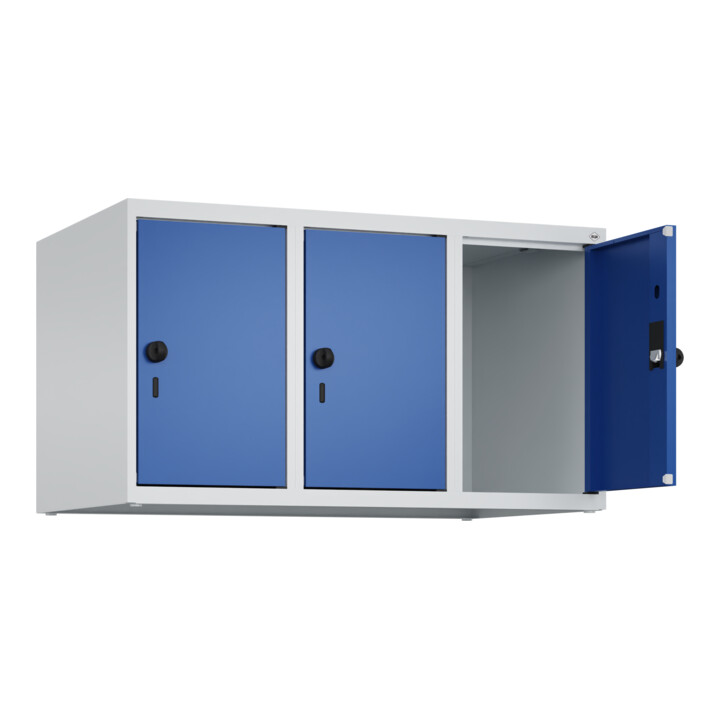 C+P Aufsatzschrank, 7035/5010 500x900x500mm Verschluss Sicherheits-Drehriegel 3 Abteile