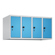 C+P Aufsatzschrank, 7035/5012 500x1000x500mm Verschluss Sicherheits-Drehriegel 4 Abteile