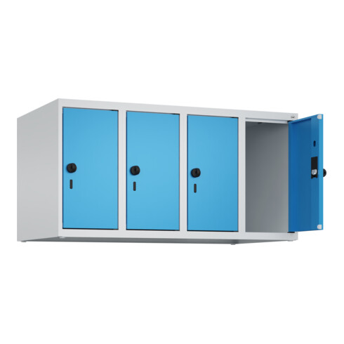 C+P Aufsatzschrank, 7035/5012 500x1000x500mm Verschluss Sicherheits-Drehriegel 4 Abteile