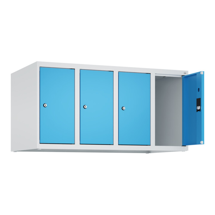 C+P Aufsatzschrank, 7035/5012 500x1000x500mm Verschluss Zylinderschloss 4 Abteile