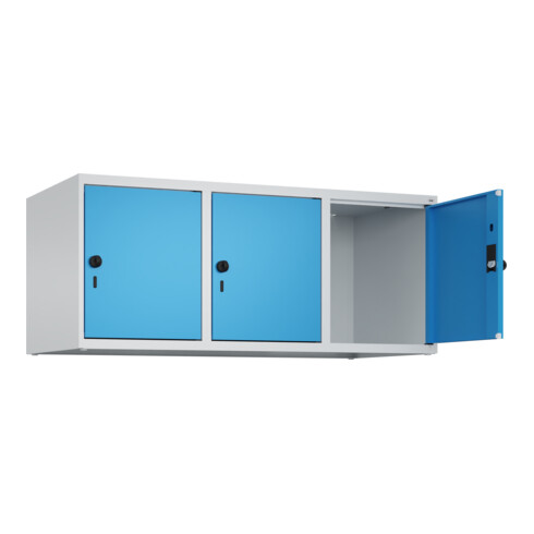 C+P Aufsatzschrank, 7035/5012 500x1200x500mm Verschluss Sicherheits-Drehriegel 3 Abteile