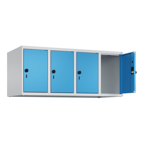 C+P Aufsatzschrank, 7035/5012 500x1200x500mm Verschluss Sicherheits-Drehriegel 4 Abteile