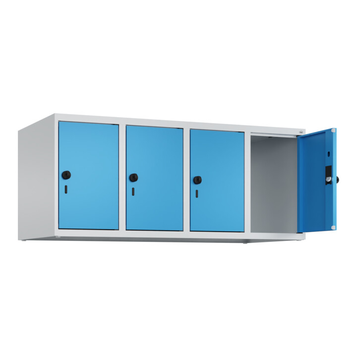 C+P Aufsatzschrank, 7035/5012 500x1200x500mm Verschluss Sicherheits-Drehriegel 4 Abteile