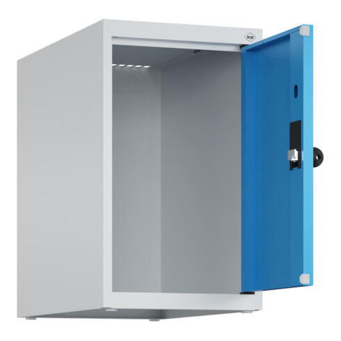 C+P Aufsatzschrank, 7035/5012 500x300x500mm Verschluss Sicherheits-Drehriegel 1 Abteile