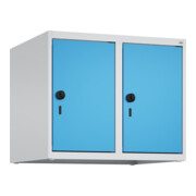 C+P Aufsatzschrank, 7035/5012 500x600x500mm Verschluss Sicherheits-Drehriegel 2 Abteile