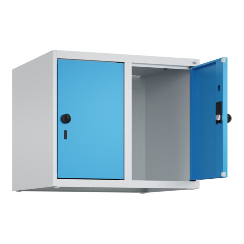 C+P Aufsatzschrank, 7035/5012 500x600x500mm Verschluss Sicherheits-Drehriegel 2 Abteile
