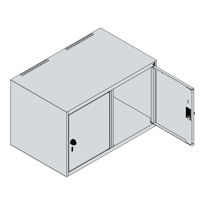 C+P Aufsatzschrank, 7035/5012 500x800x500mm Verschluss Sicherheits-Drehriegel 2 Abteile