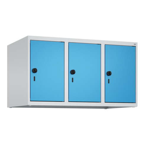 C+P Aufsatzschrank, 7035/5012 500x900x500mm Verschluss Sicherheits-Drehriegel 3 Abteile