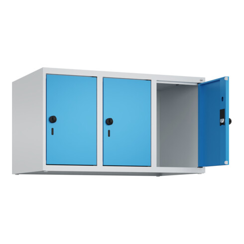 C+P Aufsatzschrank, 7035/5012 500x900x500mm Verschluss Sicherheits-Drehriegel 3 Abteile