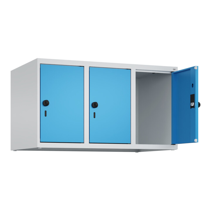 C+P Aufsatzschrank, 7035/5012 500x900x500mm Verschluss Sicherheits-Drehriegel 3 Abteile