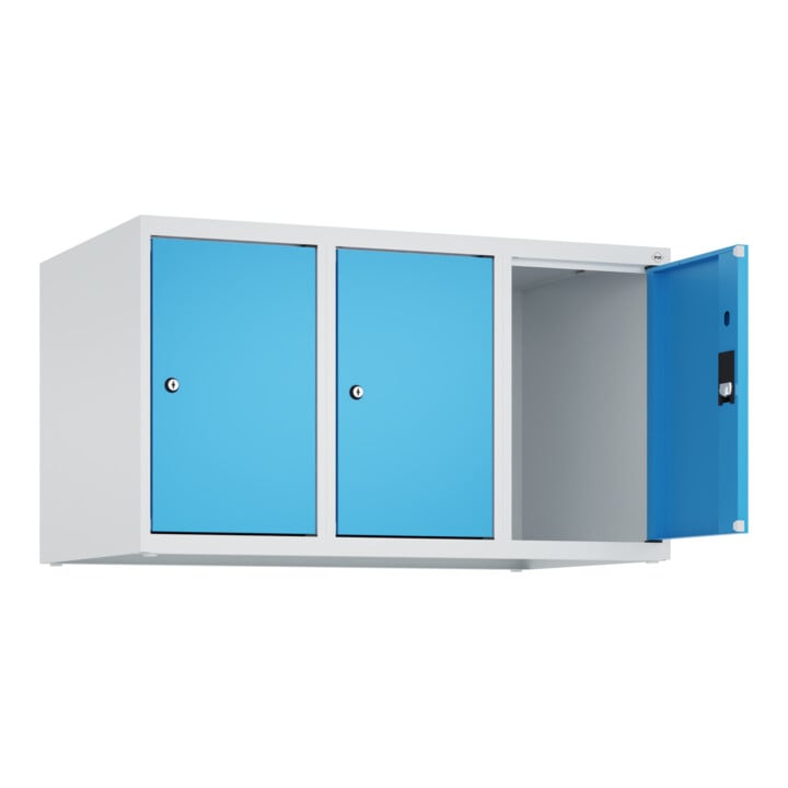 C+P Aufsatzschrank, 7035/5012 500x900x500mm Verschluss Zylinderschloss 3 Abteile