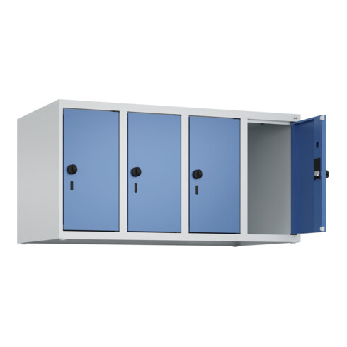 C+P Aufsatzschrank, 7035/5023 500x1000x500mm Verschluss Sicherheits-Drehriegel 4 Abteile