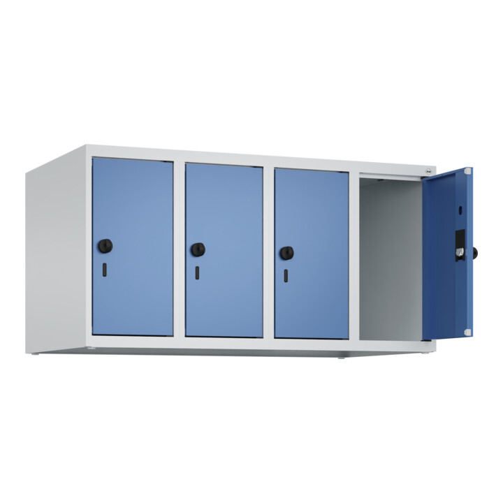 C+P Aufsatzschrank, 7035/5023 500x1000x500mm Verschluss Sicherheits-Drehriegel 4 Abteile