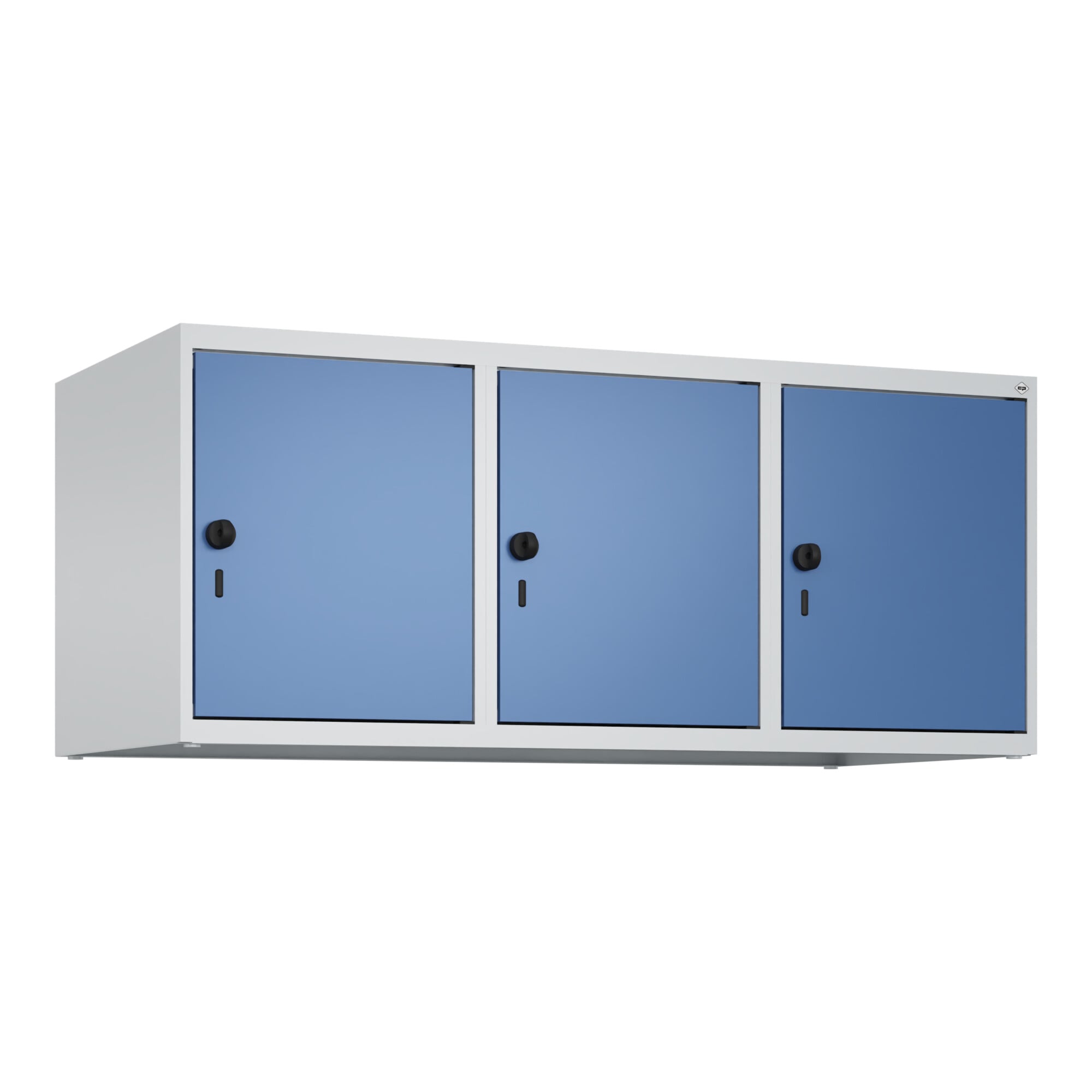 C+P Aufsatzschrank, 7035/5023 500x1200x500mm Verschluss Sicherheits-Drehriegel 3 Abteile ; C + P Möbelsysteme