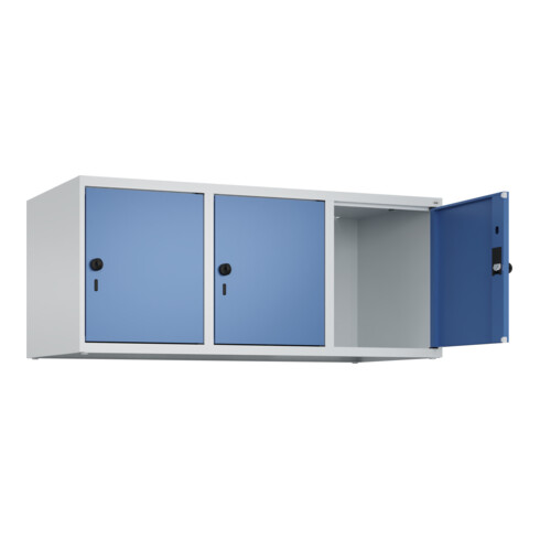 C+P Aufsatzschrank, 7035/5023 500x1200x500mm Verschluss Sicherheits-Drehriegel 3 Abteile