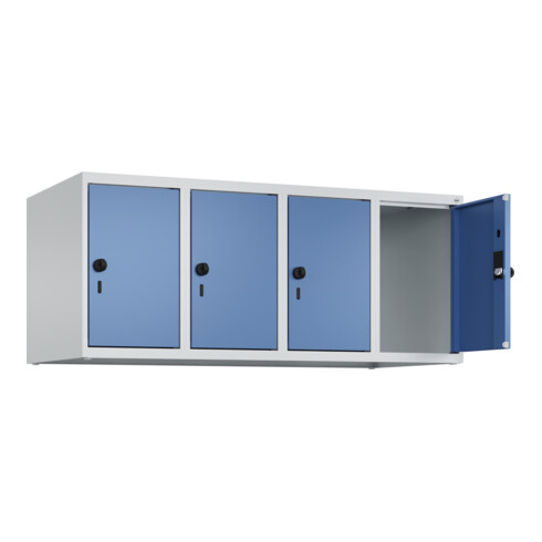 C+P Aufsatzschrank, 7035/5023 500x1200x500mm Verschluss Sicherheits-Drehriegel 4 Abteile