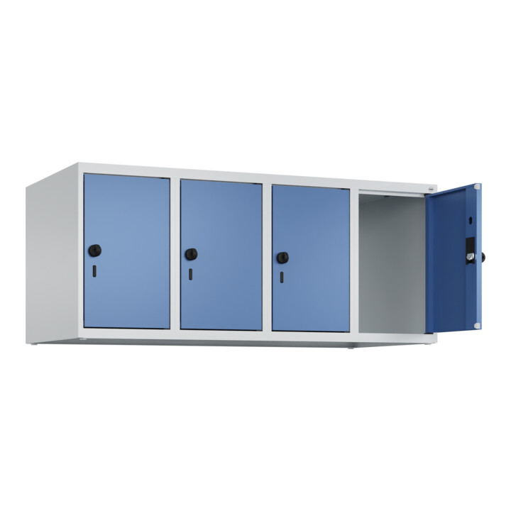 C+P Aufsatzschrank, 7035/5023 500x1200x500mm Verschluss Sicherheits-Drehriegel 4 Abteile