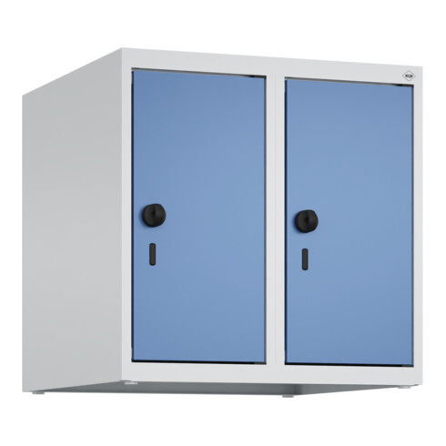 C+P Aufsatzschrank, 7035/5023 500x500x500mm Verschluss Sicherheits-Drehriegel 2 Abteile