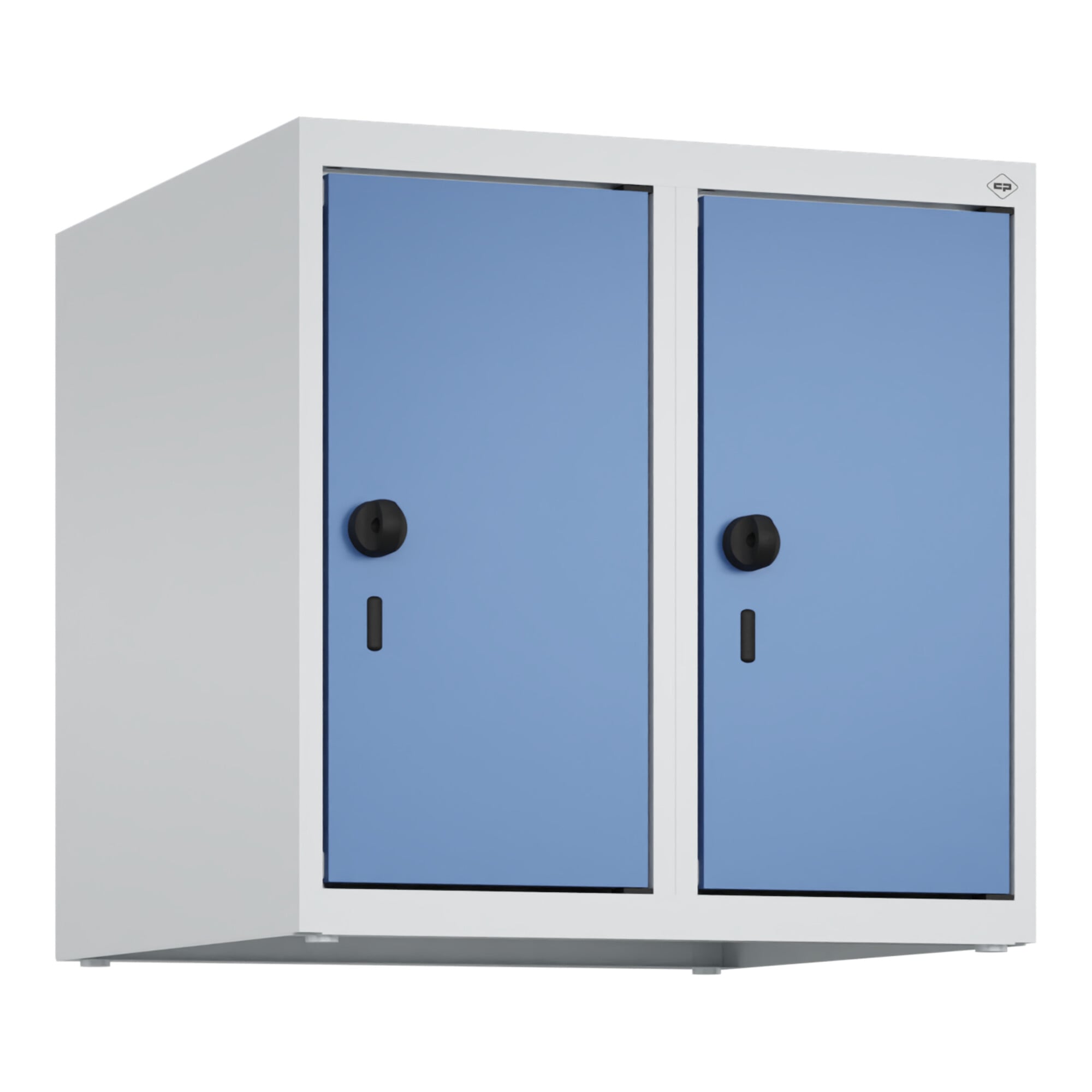 C+P Aufsatzschrank, 7035/5023 500x500x500mm Verschluss Sicherheits-Drehriegel 2 Abteile ; C + P Möbelsysteme