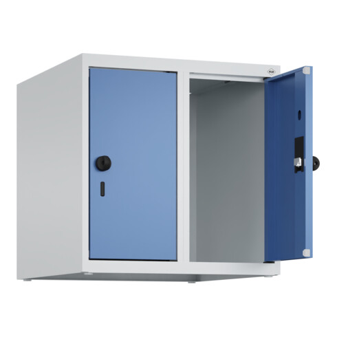 C+P Aufsatzschrank, 7035/5023 500x500x500mm Verschluss Sicherheits-Drehriegel 2 Abteile