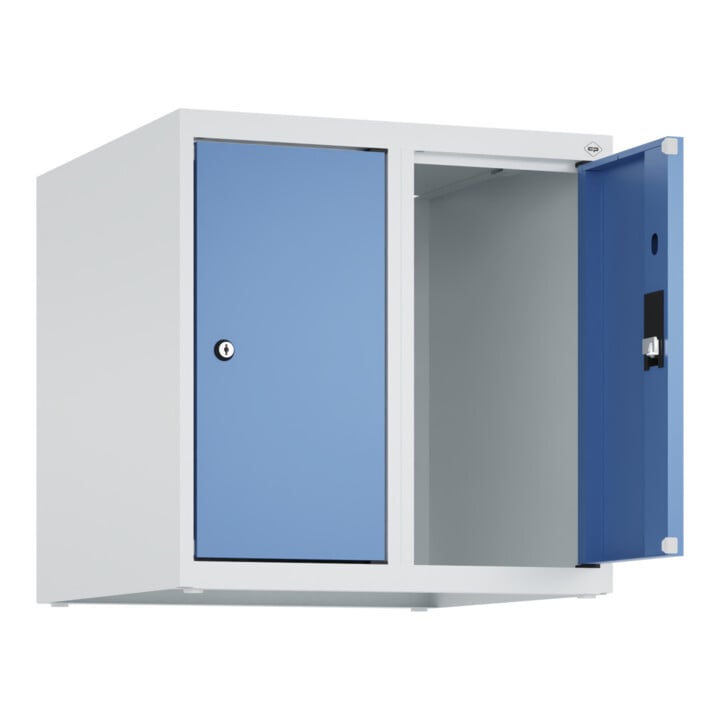 C+P Aufsatzschrank, 7035/5023 500x500x500mm Verschluss Zylinderschloss 2 Abteile