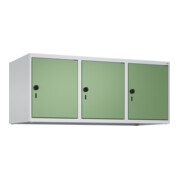 C+P Aufsatzschrank, 7035/6011 500x1200x500mm Verschluss Sicherheits-Drehriegel 3 Abteile