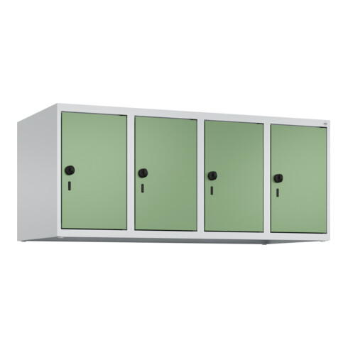 C+P Aufsatzschrank, 7035/6011 500x1200x500mm Verschluss Sicherheits-Drehriegel 4 Abteile