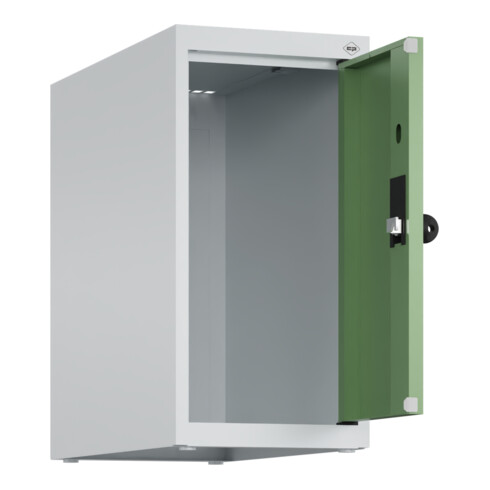 C+P Aufsatzschrank, 7035/6011 500x250x500mm Verschluss Sicherheits-Drehriegel 1 Abteile