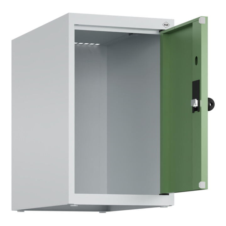 C+P Aufsatzschrank, 7035/6011 500x300x500mm Verschluss Sicherheits-Drehriegel 1 Abteile