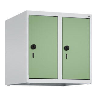 C+P Aufsatzschrank, 7035/6011 500x500x500mm Verschluss Sicherheits-Drehriegel 2 Abteile