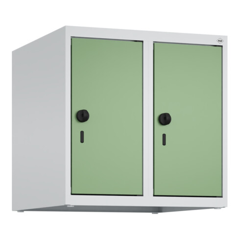 C+P Aufsatzschrank, 7035/6011 500x500x500mm Verschluss Sicherheits-Drehriegel 2 Abteile