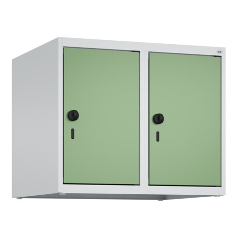 C+P Aufsatzschrank, 7035/6011 500x600x500mm Verschluss Sicherheits-Drehriegel 2 Abteile