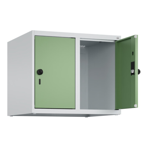 C+P Aufsatzschrank, 7035/6011 500x600x500mm Verschluss Sicherheits-Drehriegel 2 Abteile