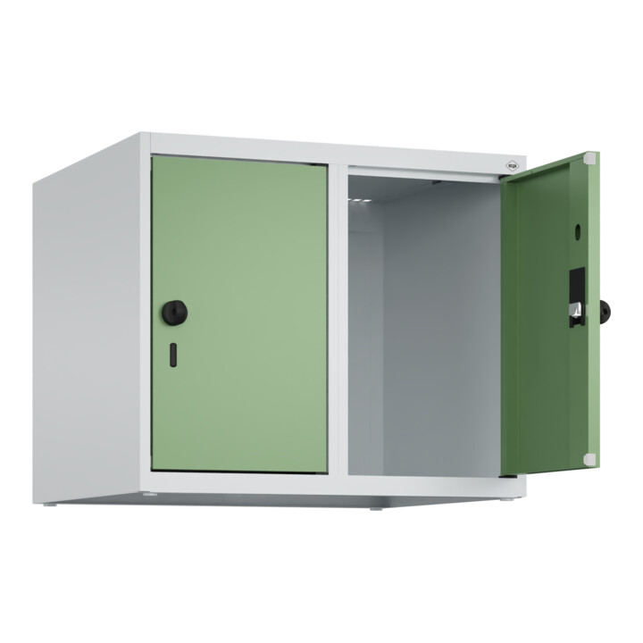 C+P Aufsatzschrank, 7035/6011 500x600x500mm Verschluss Sicherheits-Drehriegel 2 Abteile