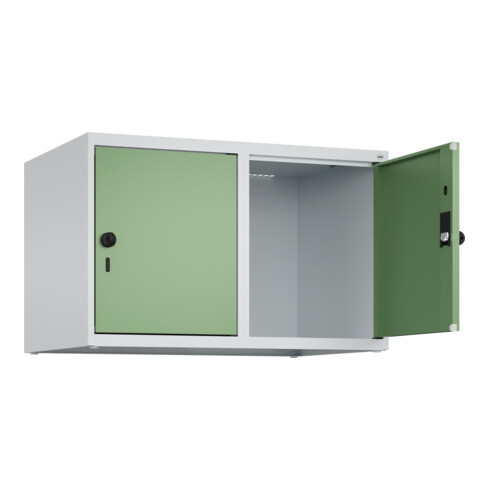 C+P Aufsatzschrank, 7035/6011 500x800x500mm Verschluss Sicherheits-Drehriegel 2 Abteile