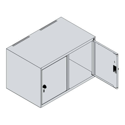 C+P Aufsatzschrank, 7035/6011 500x800x500mm Verschluss Sicherheits-Drehriegel 2 Abteile