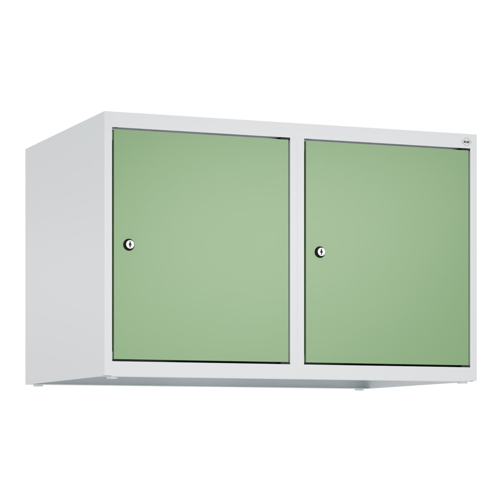 C+P Aufsatzschrank, 7035/6011 500x800x500mm Verschluss Zylinderschloss 2 Abteile ; C + P Möbelsysteme