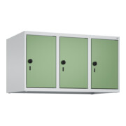 C+P Aufsatzschrank, 7035/6011 500x900x500mm Verschluss Sicherheits-Drehriegel 3 Abteile