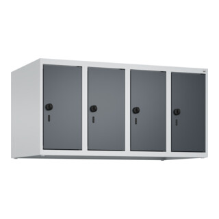 C+P Aufsatzschrank, 7035/7016 500x1000x500mm Verschluss Sicherheits-Drehriegel 4 Abteile