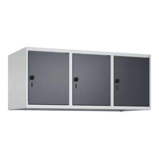 C+P Aufsatzschrank, 7035/7016 500x1200x500mm Verschluss Sicherheits-Drehriegel 3 Abteile