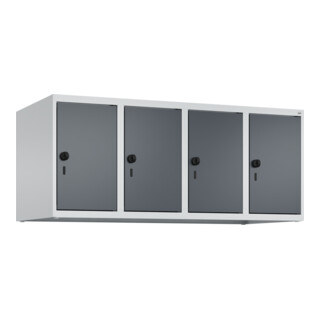 C+P Aufsatzschrank, 7035/7016 500x1200x500mm Verschluss Sicherheits-Drehriegel 4 Abteile