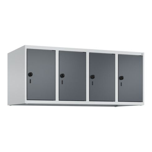 C+P Aufsatzschrank, 7035/7016 500x1200x500mm Verschluss Sicherheits-Drehriegel 4 Abteile