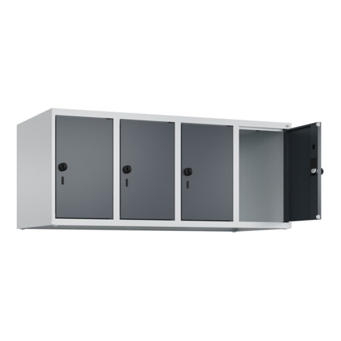 C+P Aufsatzschrank, 7035/7016 500x1200x500mm Verschluss Sicherheits-Drehriegel 4 Abteile