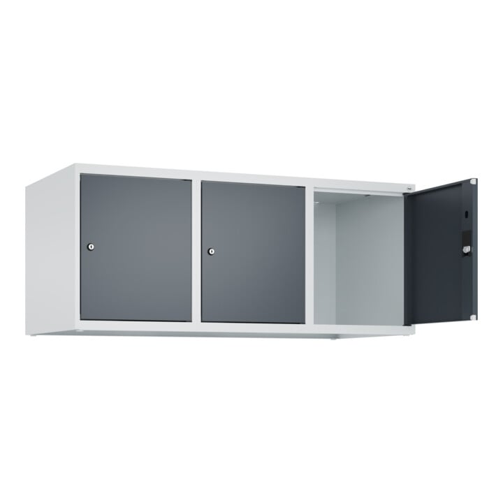 C+P Aufsatzschrank, 7035/7016 500x1200x500mm Verschluss Zylinderschloss 3 Abteile