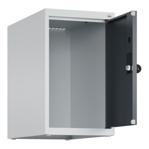 C+P Aufsatzschrank, 7035/7016 500x300x500mm Verschluss Sicherheits-Drehriegel 1 Abteile
