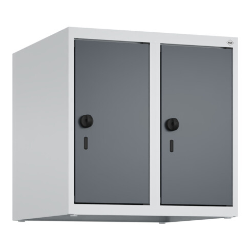 C+P Aufsatzschrank, 7035/7016 500x500x500mm Verschluss Sicherheits-Drehriegel 2 Abteile