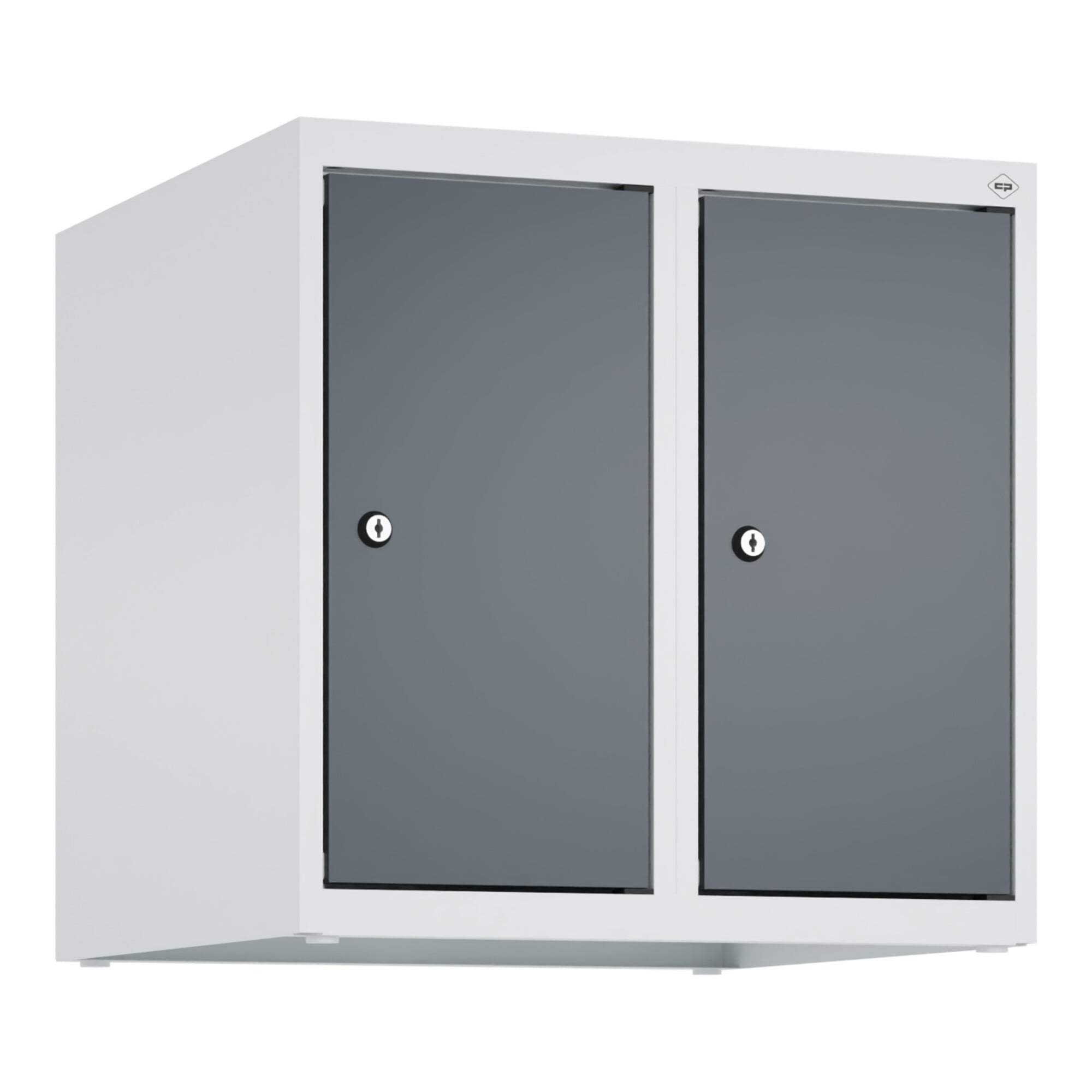 C+P Aufsatzschrank, 7035/7016 500x500x500mm Verschluss Zylinderschloss 2 Abteile ; C + P Möbelsysteme
