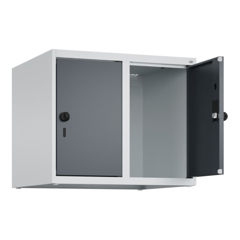 C+P Aufsatzschrank, 7035/7016 500x600x500mm Verschluss Sicherheits-Drehriegel 2 Abteile