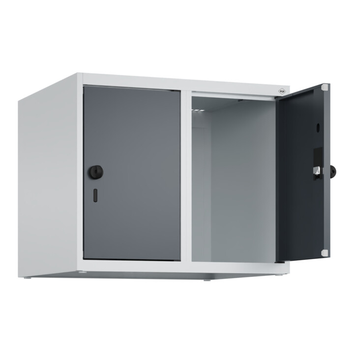 C+P Aufsatzschrank, 7035/7016 500x600x500mm Verschluss Sicherheits-Drehriegel 2 Abteile